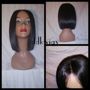 Blunt cut lace front Bob balck